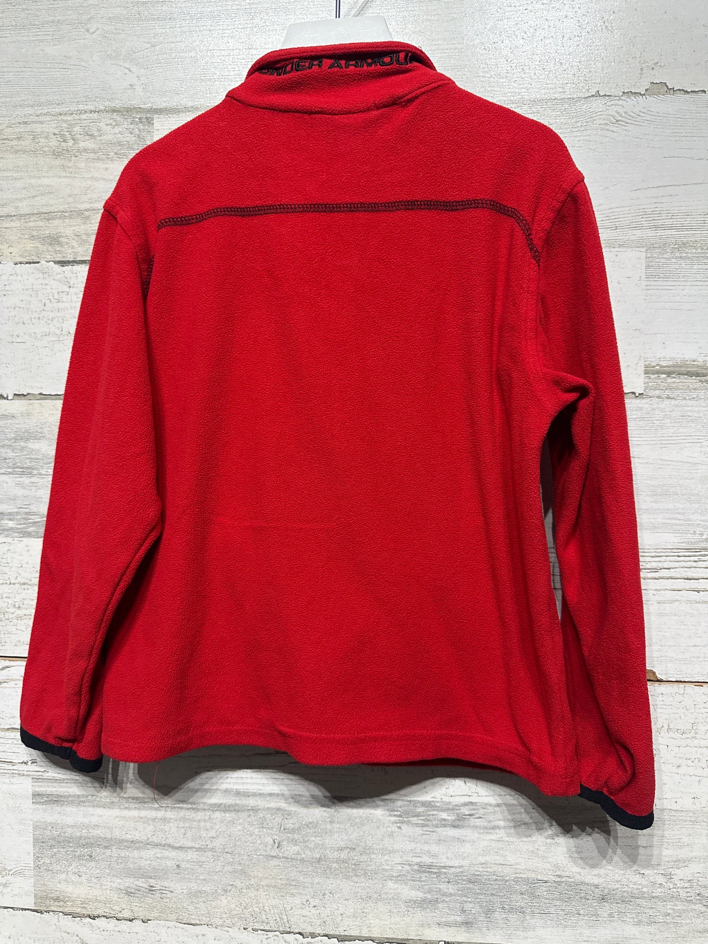 Boys Preowned Size 5 Under Armour Red Fleece Quarter Zip Pullover - Play Condition**