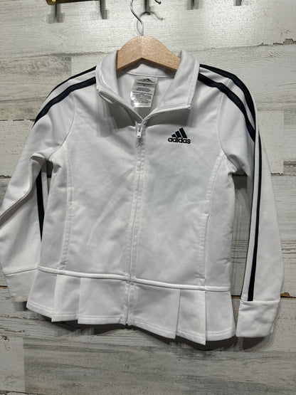 Girls Preowned Size 4 Adidas White Jacket - Play Condition**