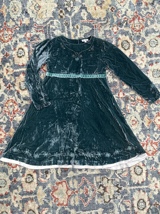 Le Top Girls Size 6 Beaded Velvet Dress VGUC