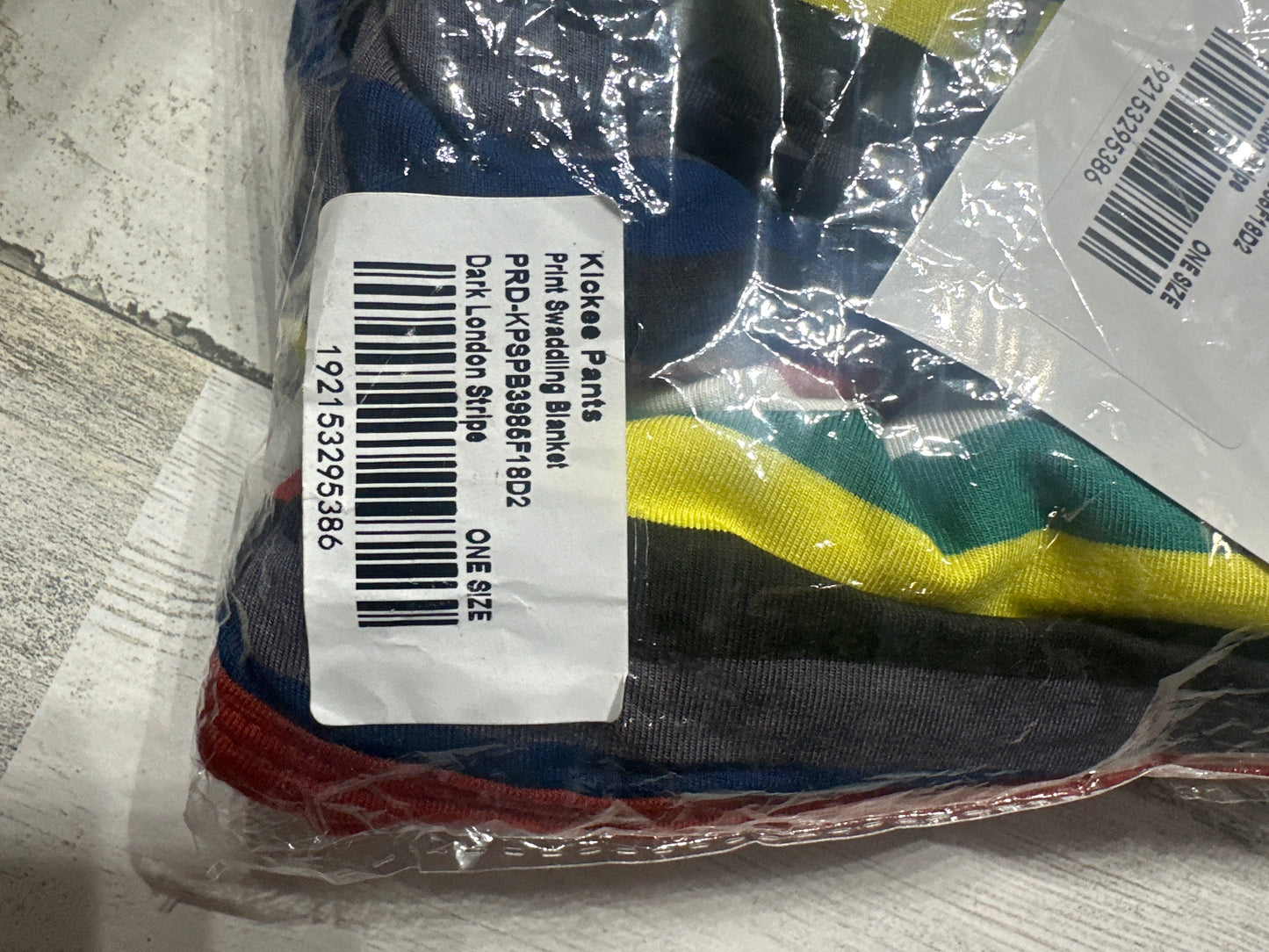 Kickee Pants Swaddling Blanket - Dark London Stripe - New With Tags