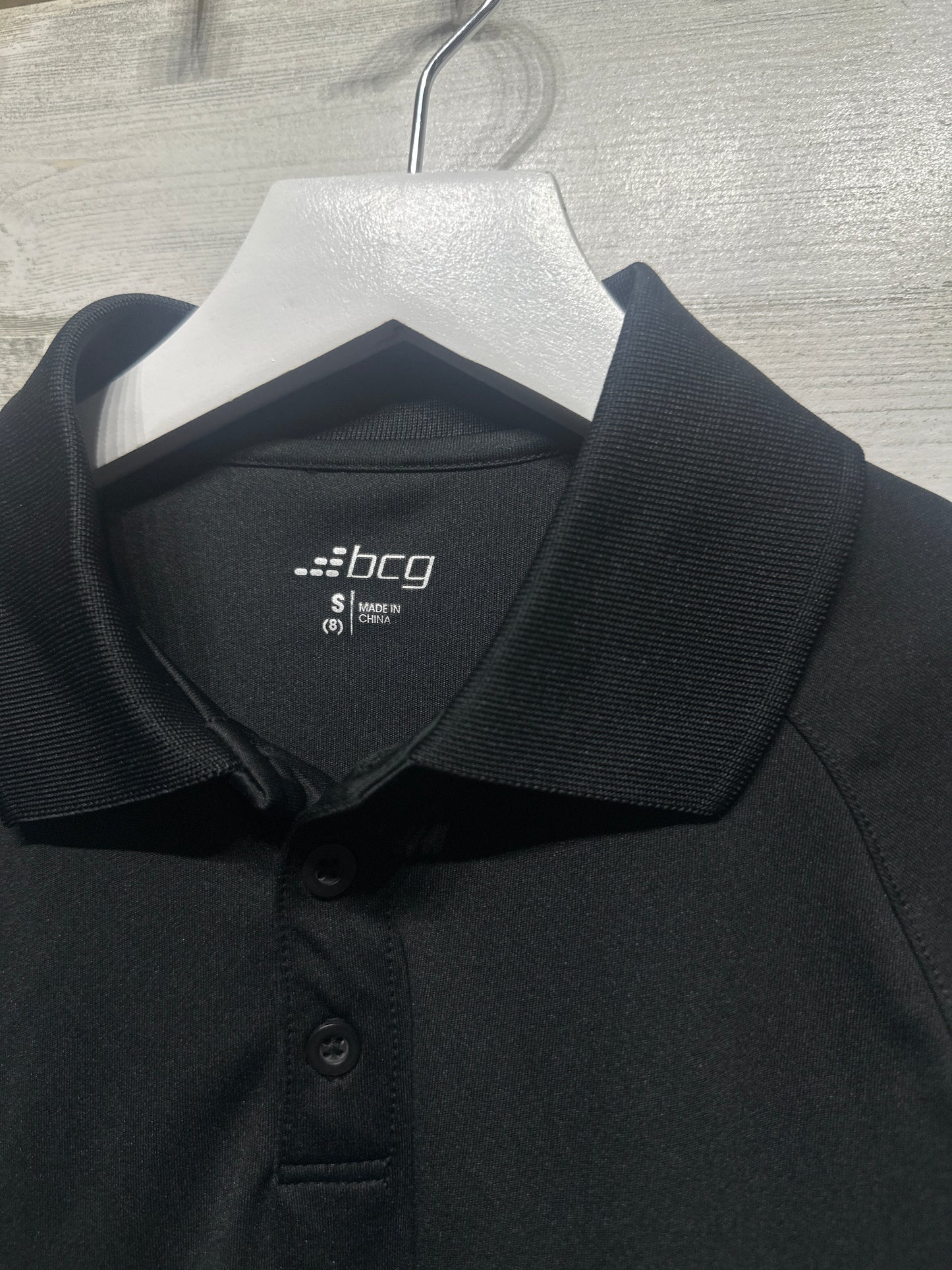 Boys Size 8 (Small) BCG Black Drifit Polo Shirt - Very Good Used Condition