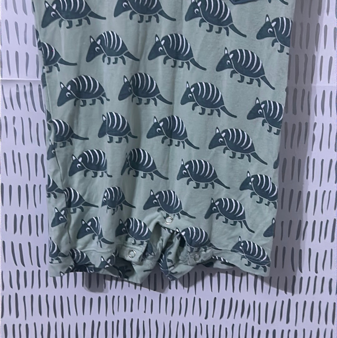 Boys Size 3-6m Kickee Pants bamboo armadillo romper - good used condition