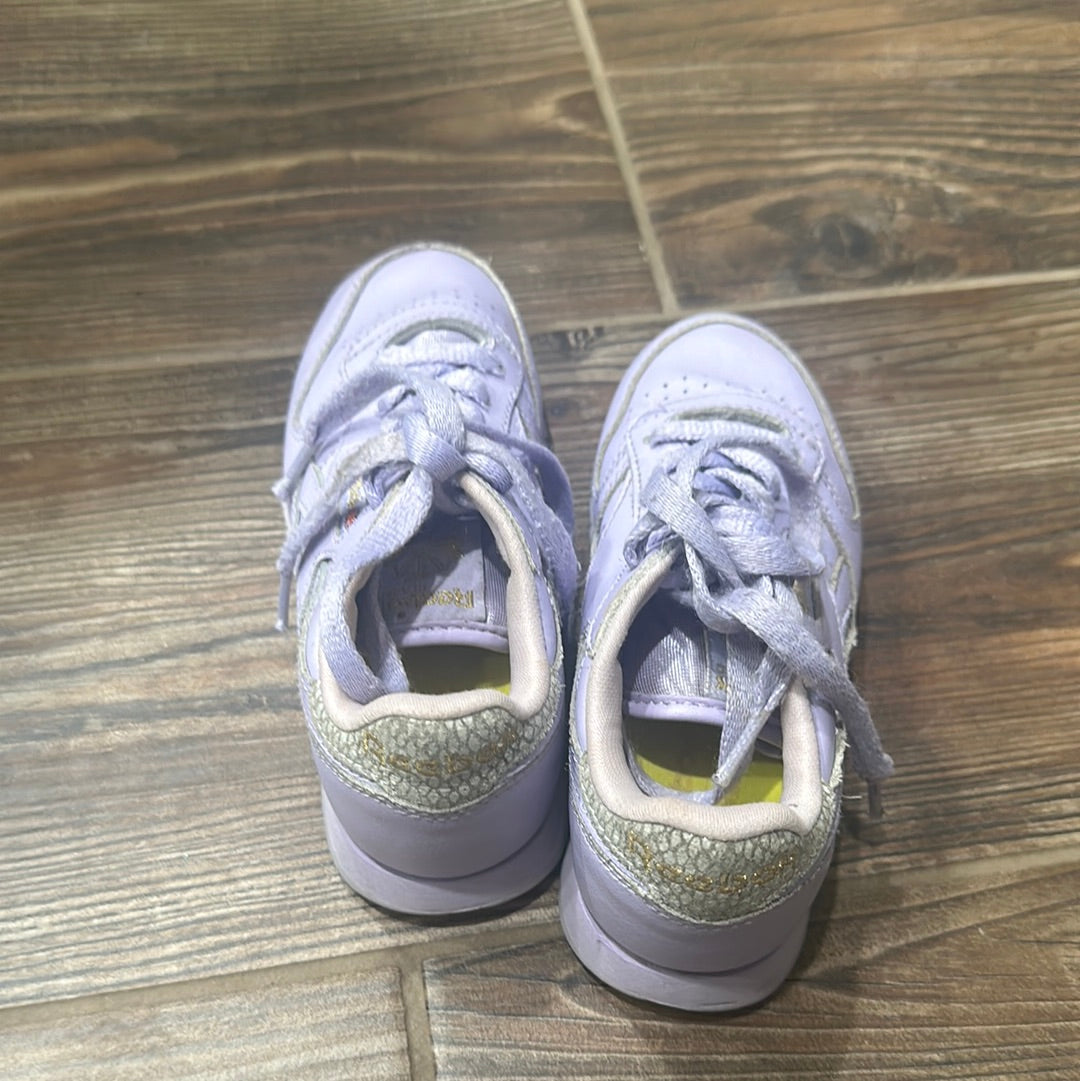 Girls Size 12 Little Kid Lavender Reebok Classic Shoes - Good Used Condition