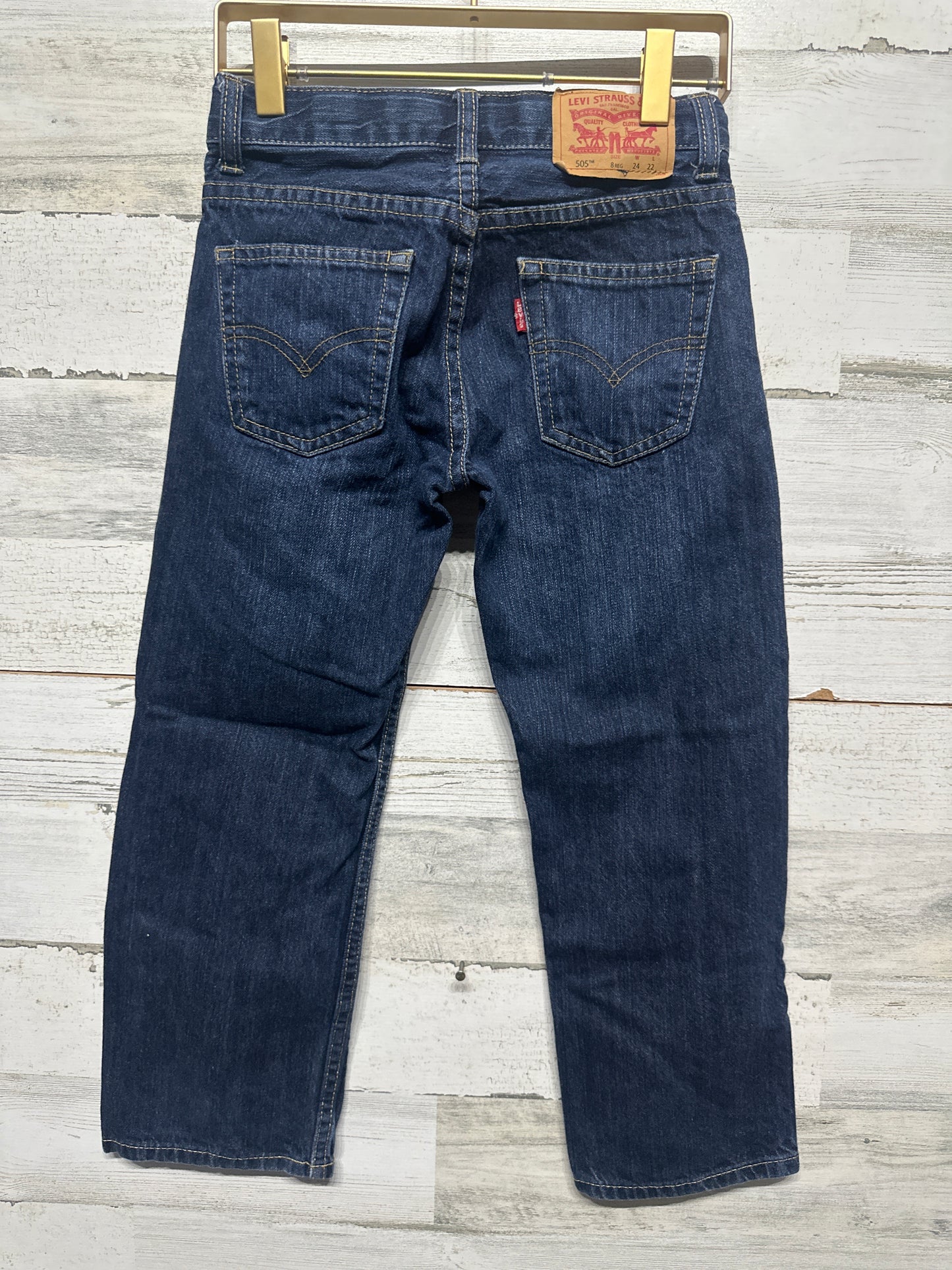 Boys Size 8 Regular Levi's 505 Regular Adjustable Waist Jeans - Very Good Used Condition