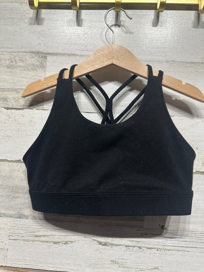 Girls Preowned Size 7-8 Medium All in Motion Black Sports Bra - Good Used Condition
