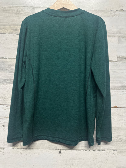 Boys Size 7/8 Abercrombie Active Dark Green Long Sleeve Shirt  - Very Good Used Condition