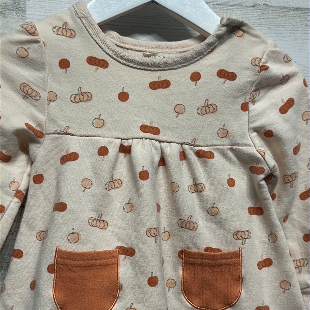 Girls Size 6-9m Kit + Pearl Pumpkin Fall Dress  - Good Used Condition