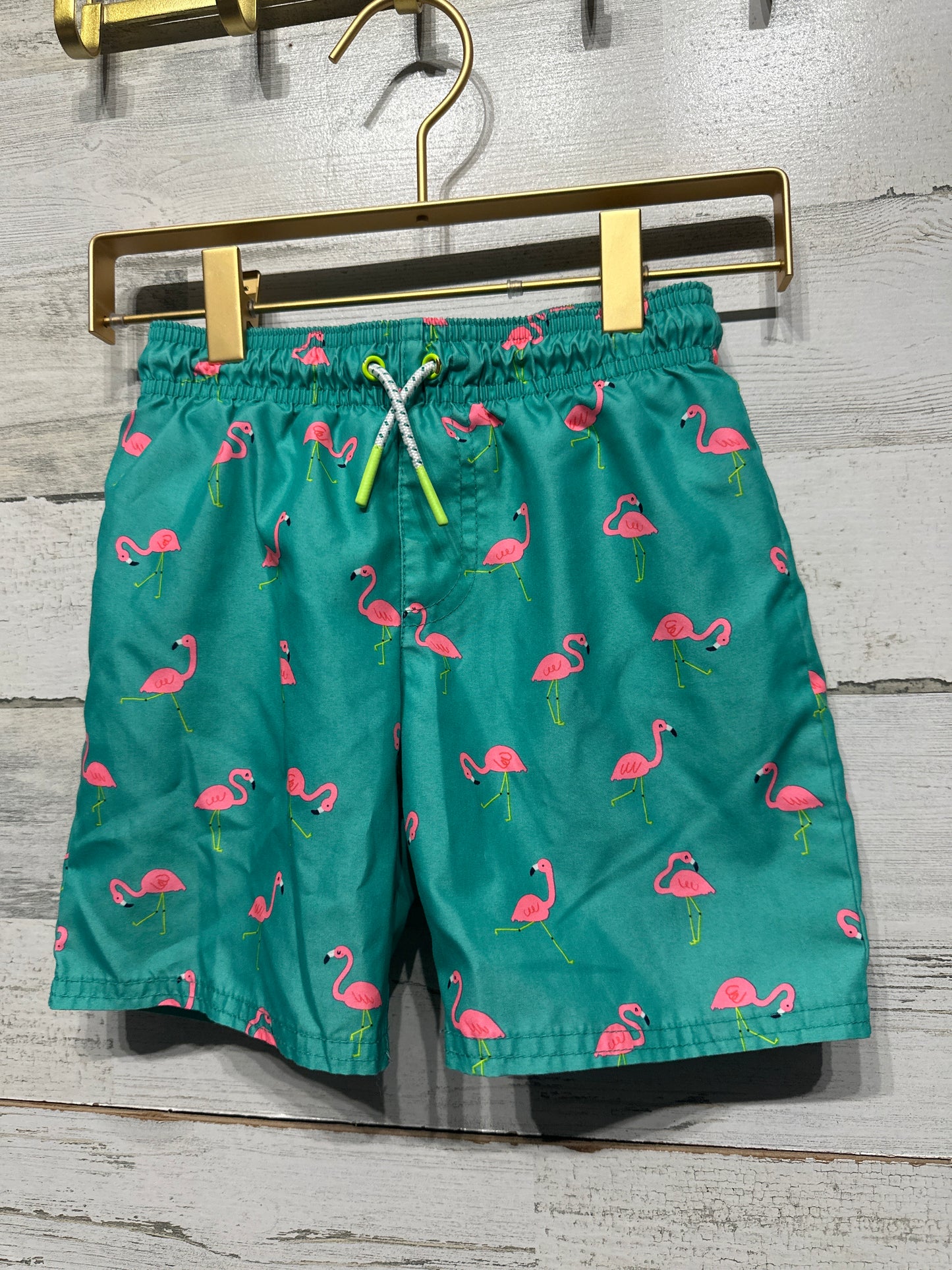 Boys Size 5t Cat and Jack Flamingo Swim Trunks - Good Used Condition