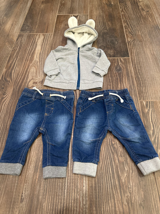 Boys Preowned Size 3-6m Cat and Jack Clothing Lot (3 Pieces) - Very Good Used Condition