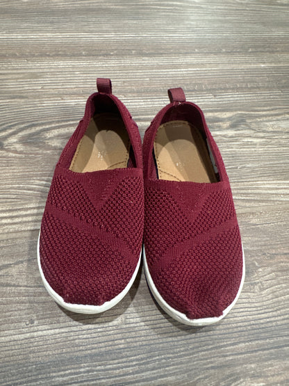 Size 9 Toddler Toms Maroon Slip On Shoes - Very Good Used Condition