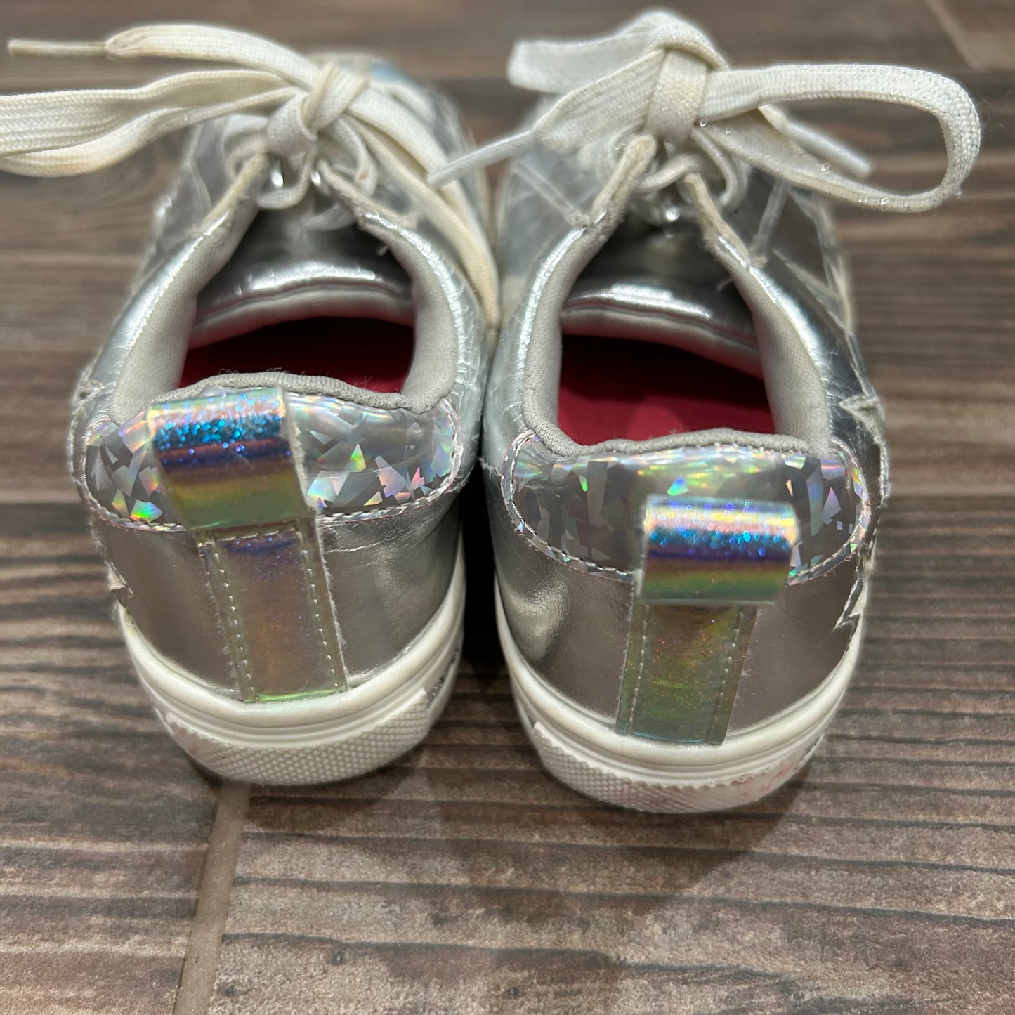 Girls Size 13 (Little Kid) Wonder Nation Silver Star Shoes - Play Condition