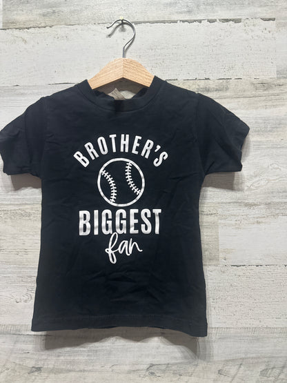 Girls Size 3t Bella Canvas Brother’s Biggest Fan Baseball T-Shirt - Very Good Used Condition