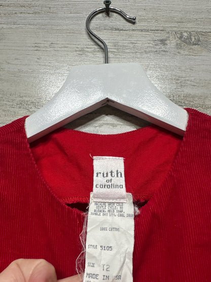 Girls Vintage Size 2t Ruth of Carolina Made in the USA Red Cord Dress - Good Used Condition