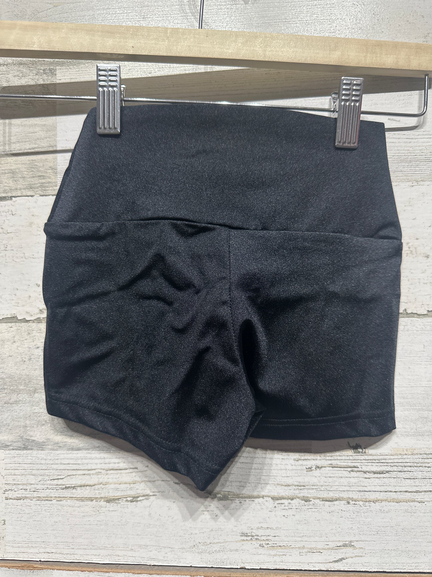 Girls Size 7-8 IC (Intermediate Child) Weissman Elite Black Lustre Wide Waist Dance Shorts - Very Good Used Condition