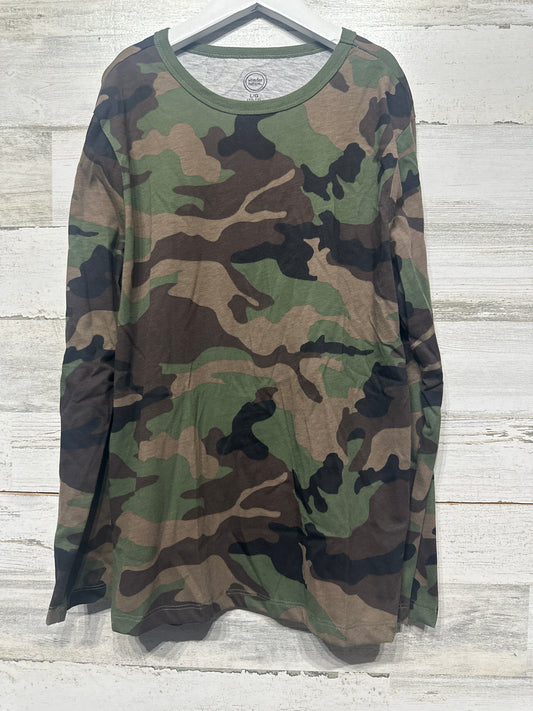 Boys Preowned Size 10-12 Husky (Large) Wonder Nation Long Sleeve Camo Shirt - Very Good Used Condition