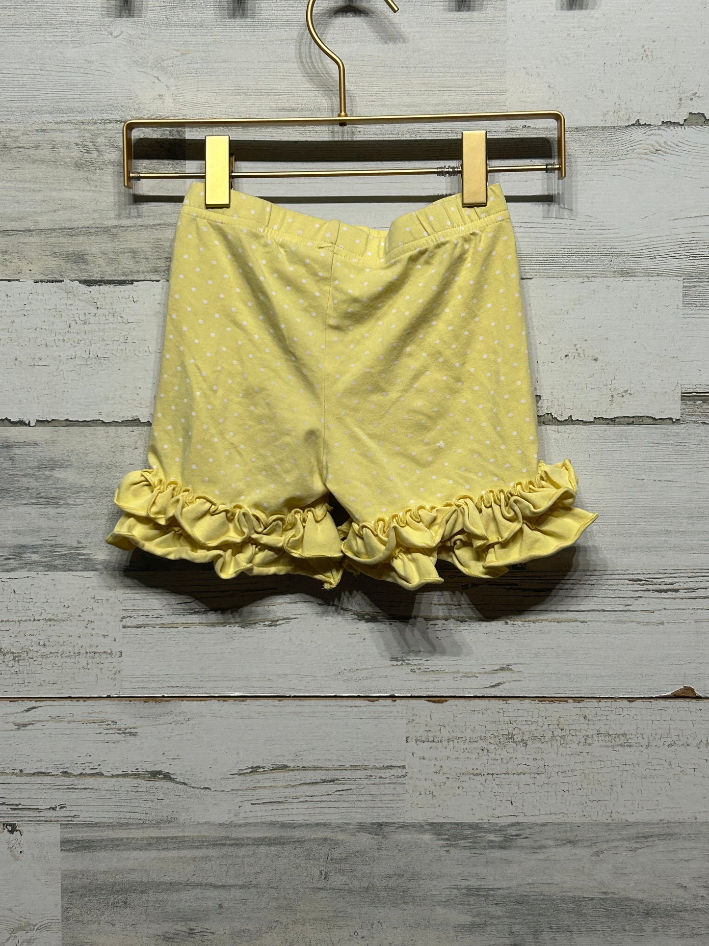 Girls Size 3t Serendipity Yellow Polka Dot Ruffle Shorts  - Good Used Condition