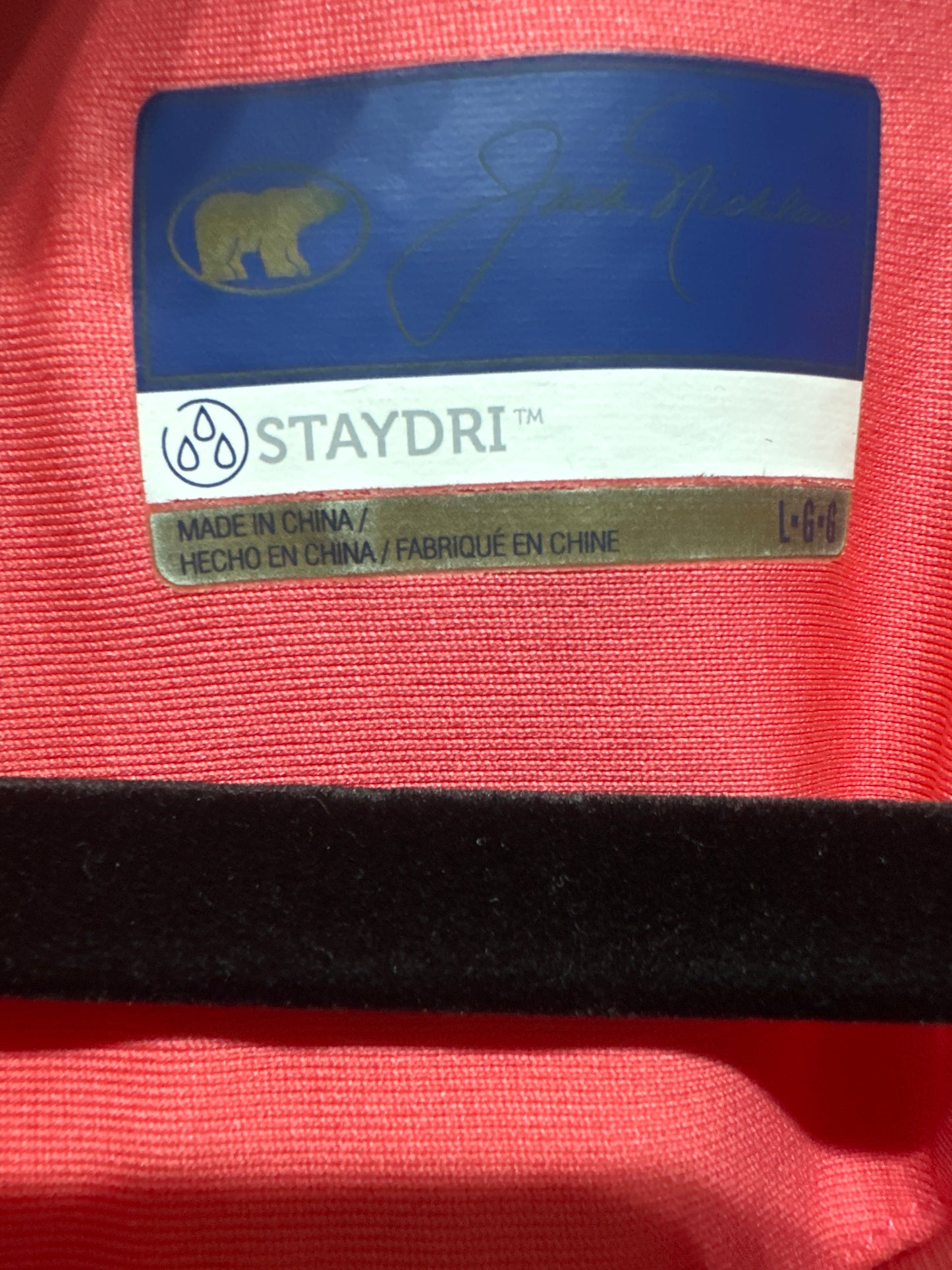 Men’s Large Jack Nicklaus Staydri Golden Bear Polo Shirt - Very Good Used Condition