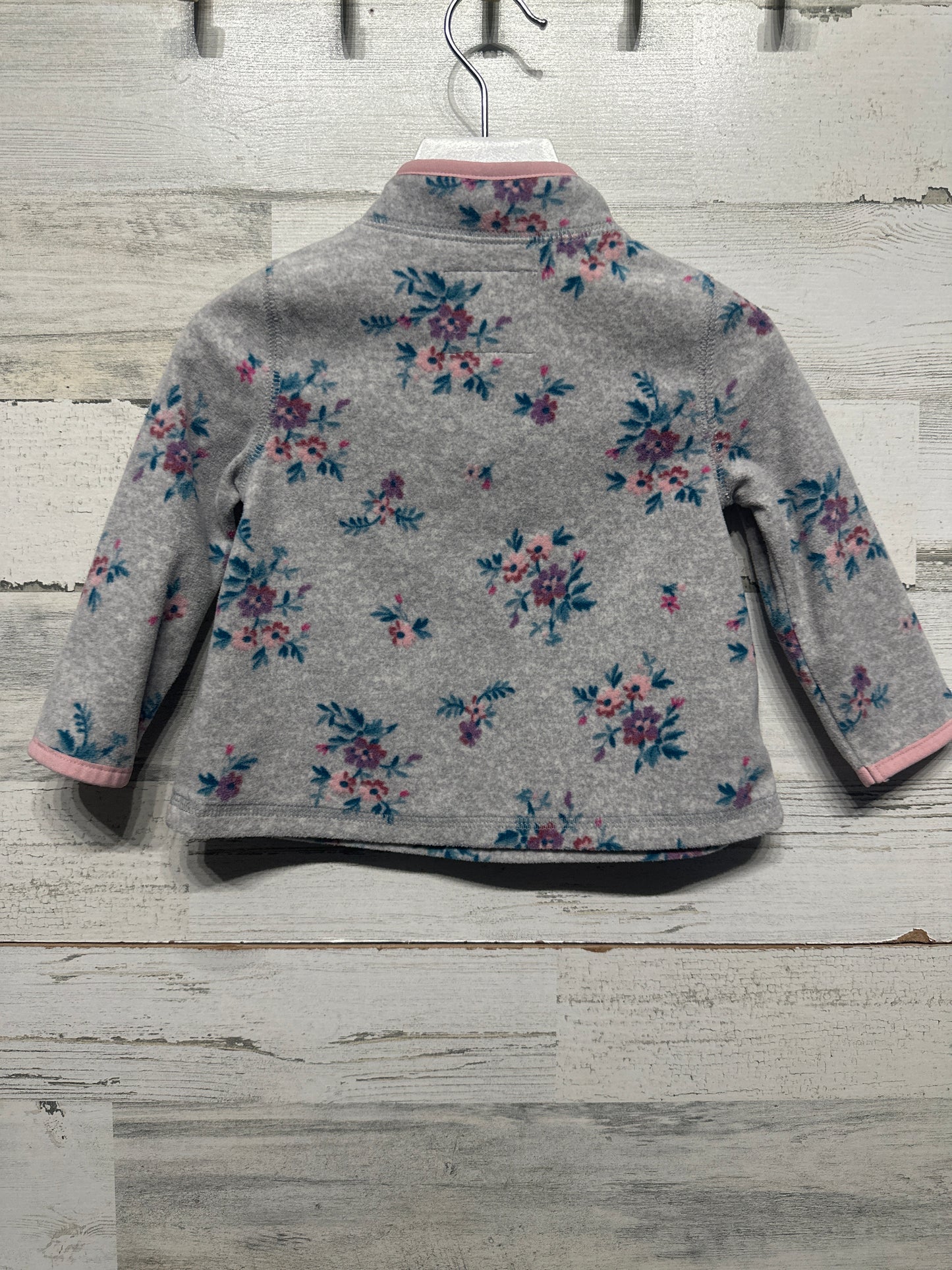 Girls Size 12m Osh Kosh Floral Fleece Pullover - Very Good Used Condition