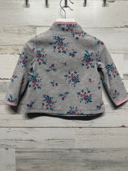 Girls Size 12m Osh Kosh Floral Fleece Pullover - Very Good Used Condition