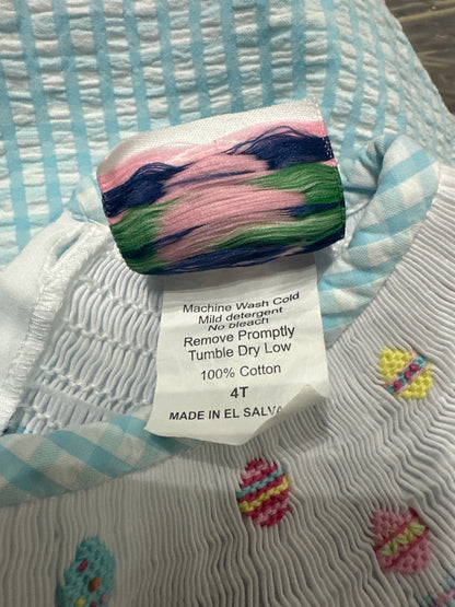 Girls Size 4t Southern Smocked Company Easter Egg Dress - Play Condition*