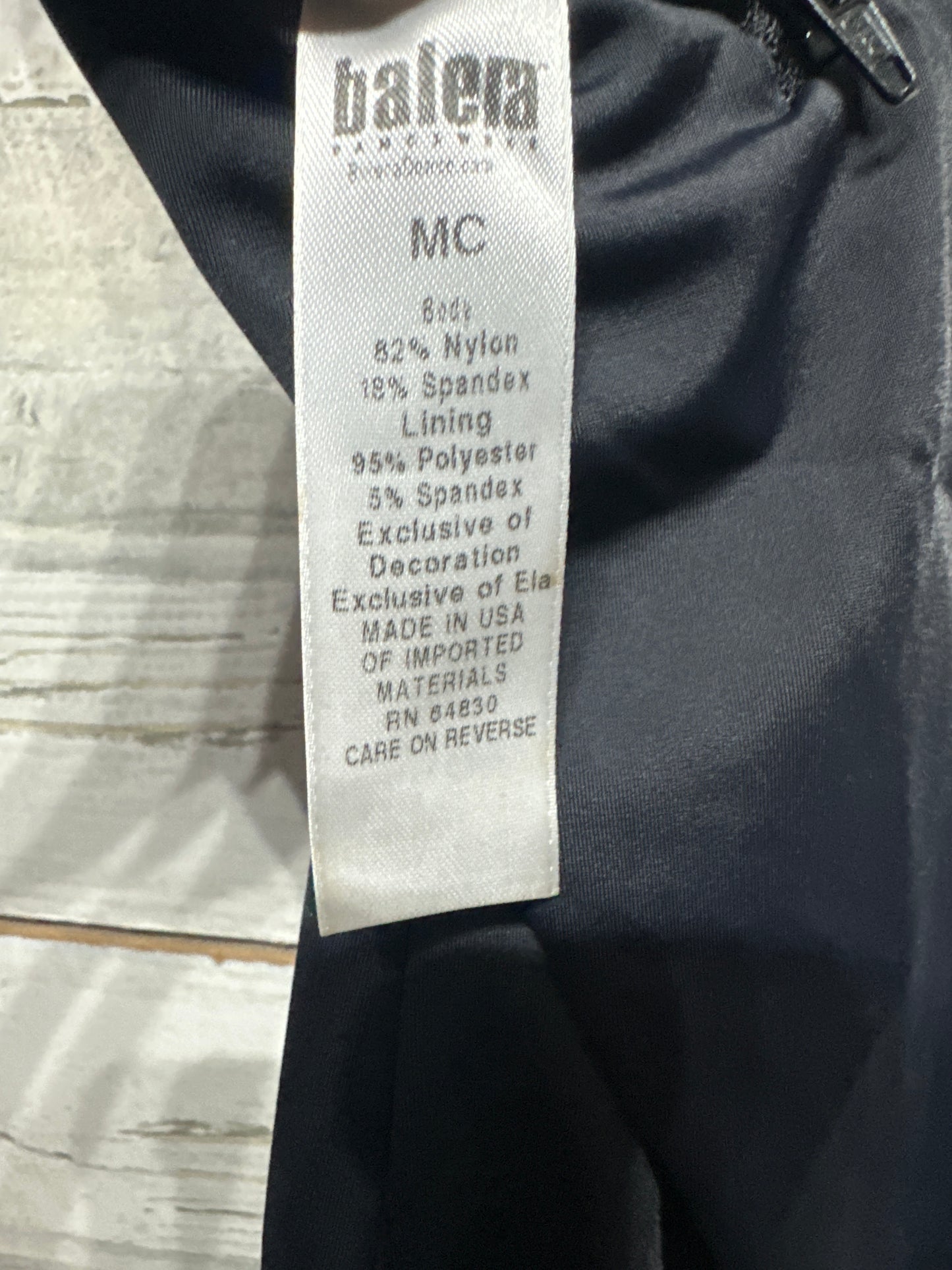 Balera Black Mock Neck Dance Leotard - Size Medium Child (10-12) - Very Good Used Condition