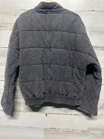 Chelsea & Violet Girls Size Medium Quilted Bomber Jacket Coat Distressed Grey VGUC