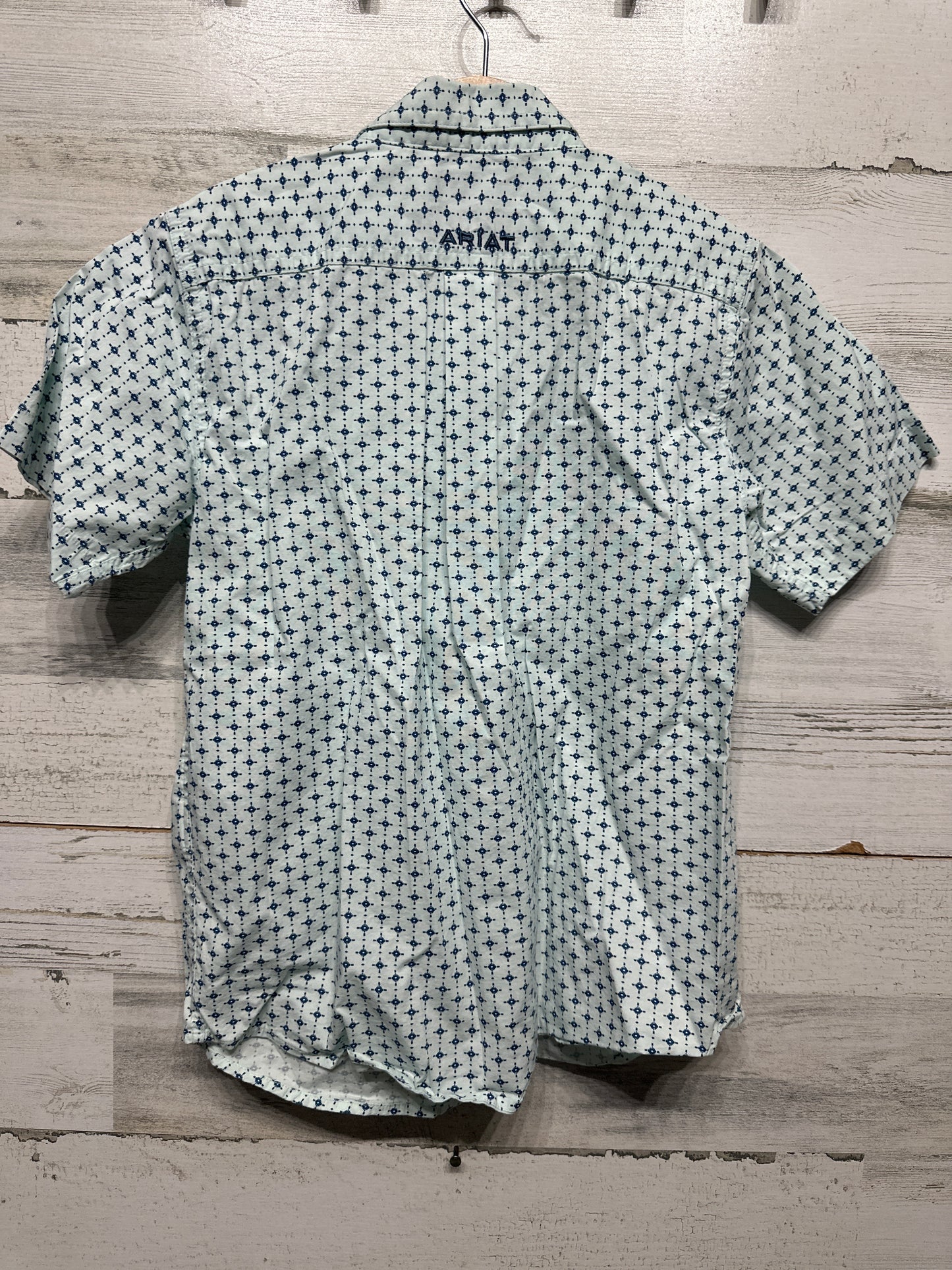 Boys Size 8 (Small) Ariat Stretch Button Up Short Sleeve Shirt - Very Good Used Condition