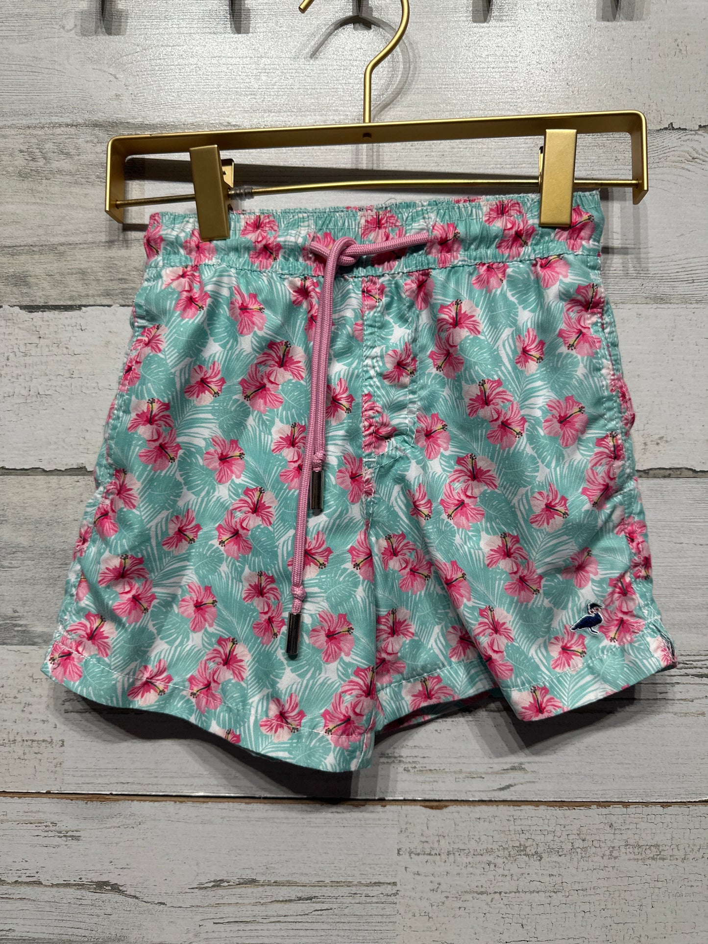 Boys Size 4t Properly Tied Floral Swim Trunks - Good Used Condition