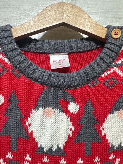 Holiday Time Gnome Sweater Toddler 2T VGUC