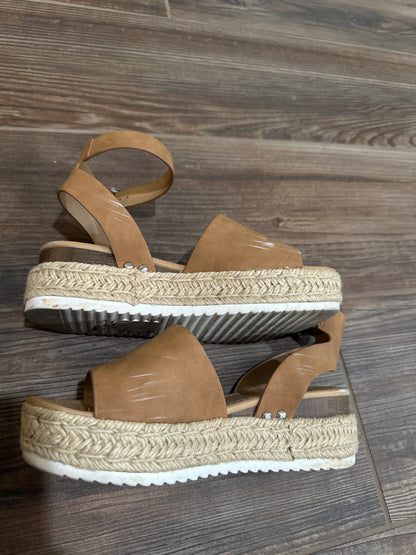 Women’s Size 6.5 Soda Brown Platform Espadrilles Wedge Shoes - Good Used Condition