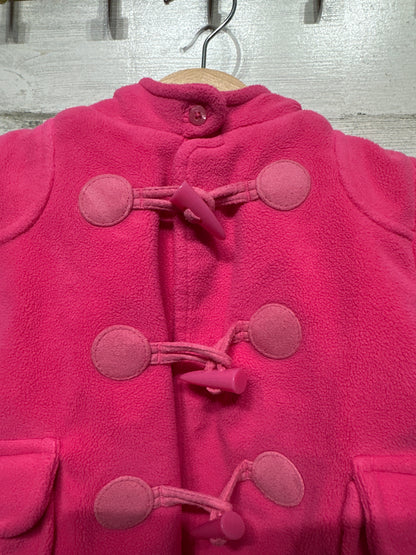 Girls Preowned Size 3-6m Gap Pink Fleece Hooded Coat - Very Good Used Condition