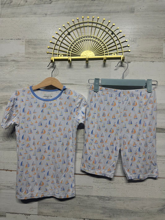 Magnetic Me Boys Size 8 Modal Sailboat Shorts Pajama Set VGUC
