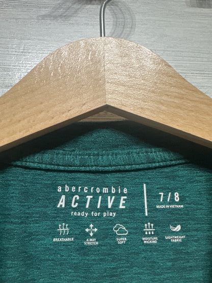 Boys Size 7/8 Abercrombie Active Dark Green Long Sleeve Shirt  - Very Good Used Condition