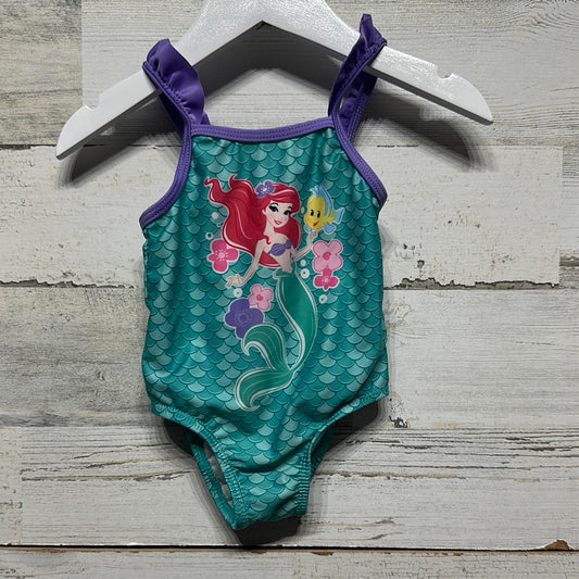 Girls Size 6-9m Little Mermaid One Piece Swimsuit - Good Used Condition