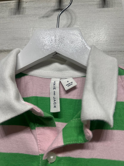 Girls Size 4 Janie and Jack Striped Polo Shirt - Good Used Condition