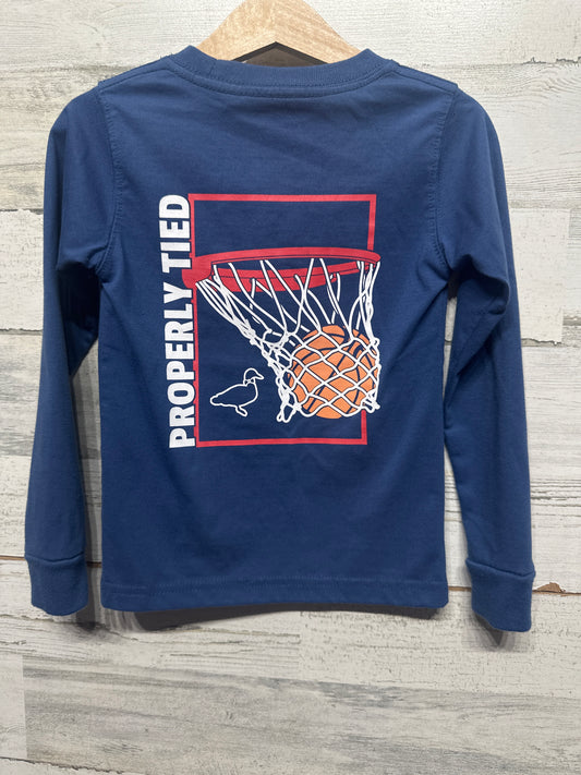 Properly Tied Boys Size 2 Long Sleeve Pima Basketball Shirt VGUC