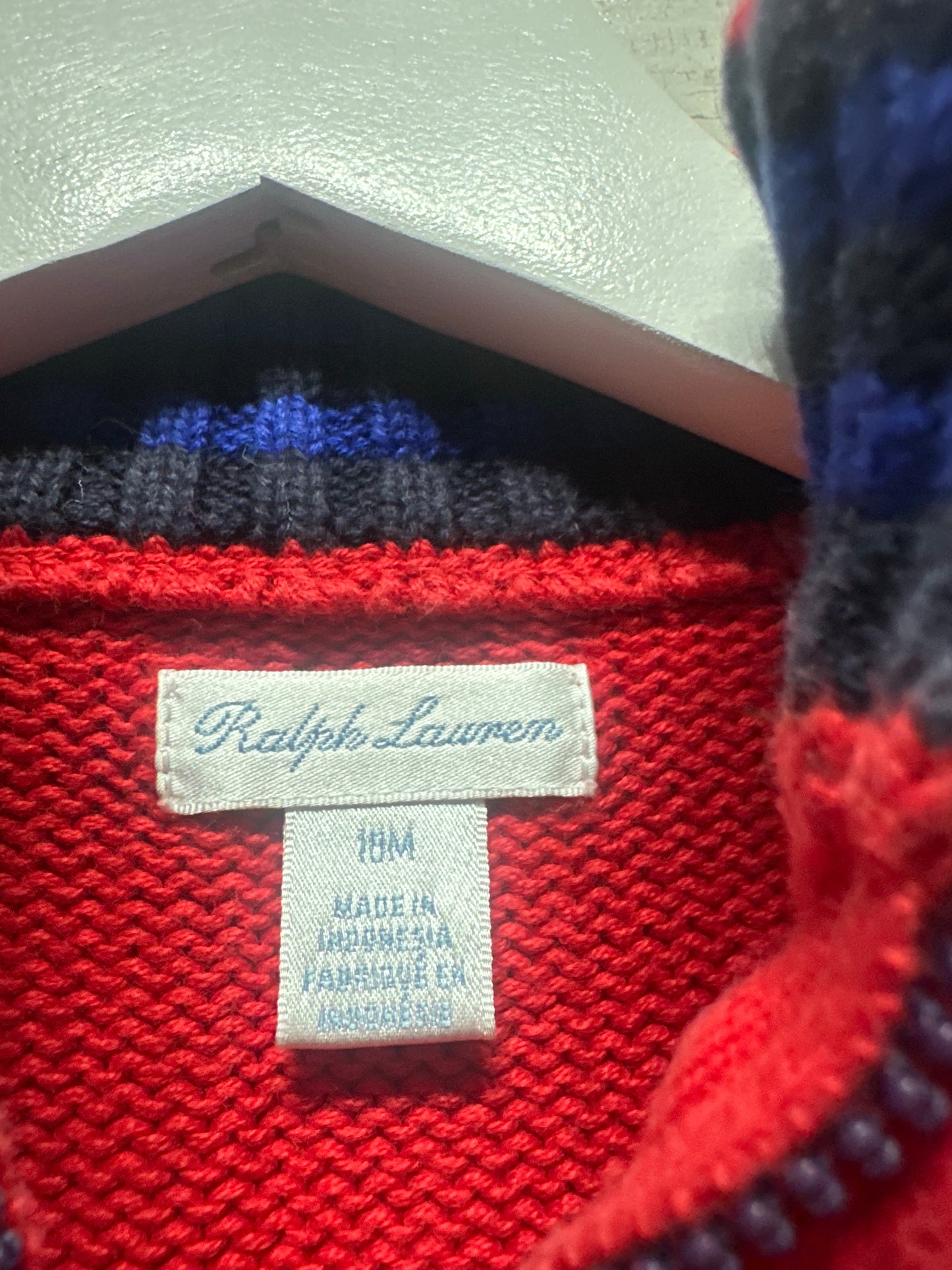 18m Ralph Lauren Polo Red Quarter Zip Sweater - Very Good Used Condition