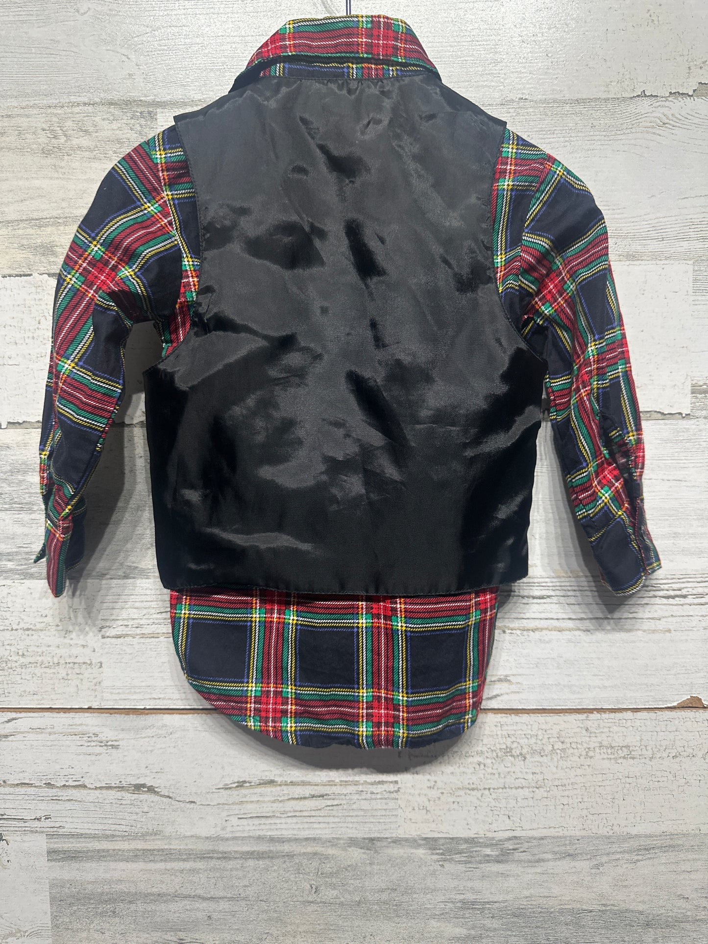 Size 2t Kenneth Cole Holiday Button Up Shirt and Vest - Very Good Used Condition