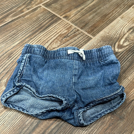 Girls Size 12m Cat and Jack Pull On Denim Shorts - good used condition