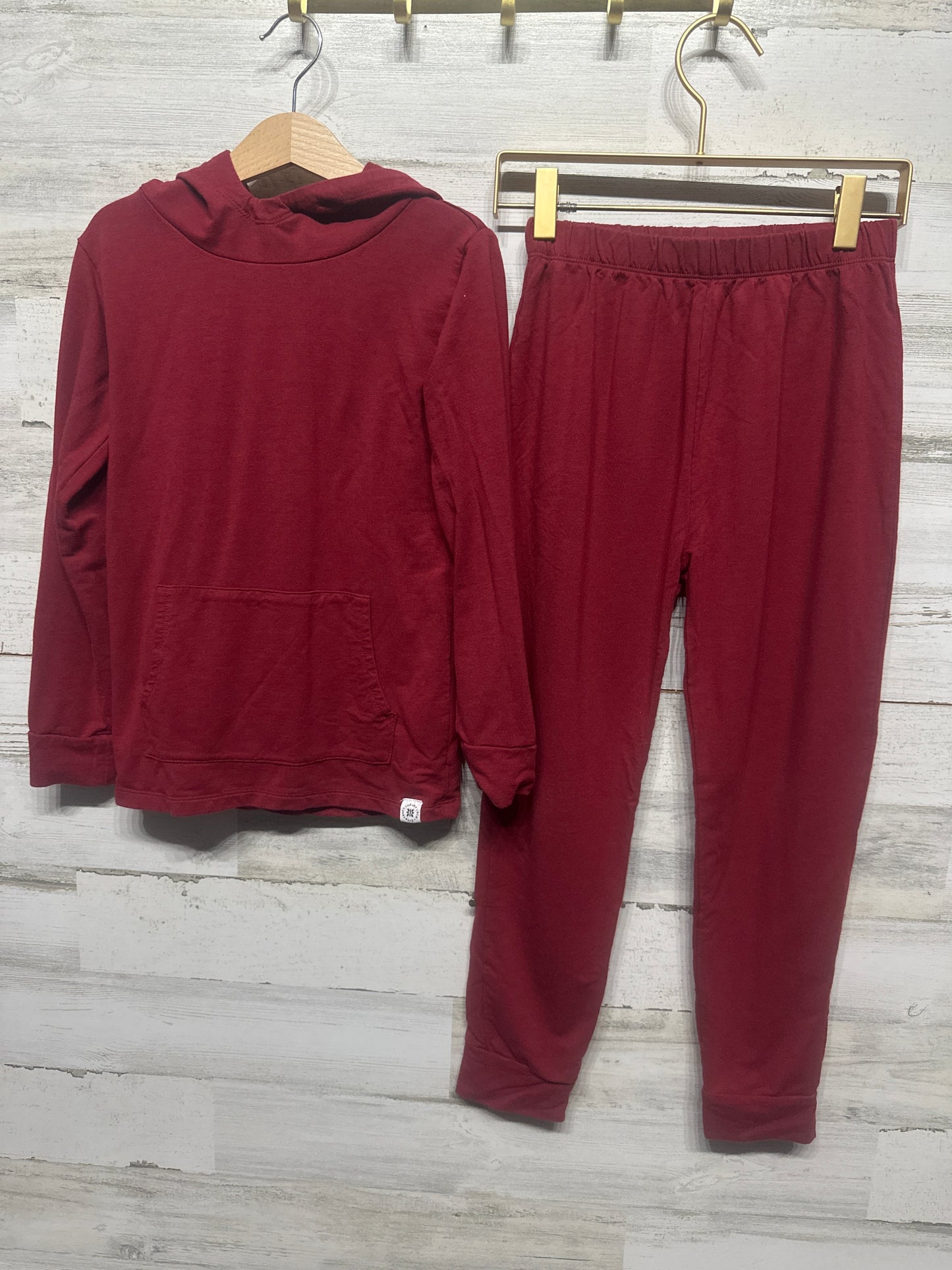 Boys Size 8 Sweet Bamboo Dark Red Hoodie and Pants Set - Very Good Used Condition