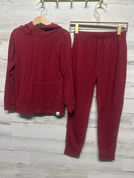 Boys Size 8 Sweet Bamboo Dark Red Hoodie and Pants Set - Very Good Used Condition