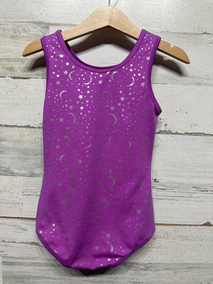 Cat & Jack Moon and Stars Sleeveless Leotard - Dancewear - Girls Size XS 4/5 - Very Good Used Condition