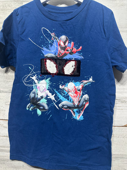 Boys Preowned Size Small Spiderman Across The Spiderverse Flip Sewuin T-Shirt - Good Used Condition