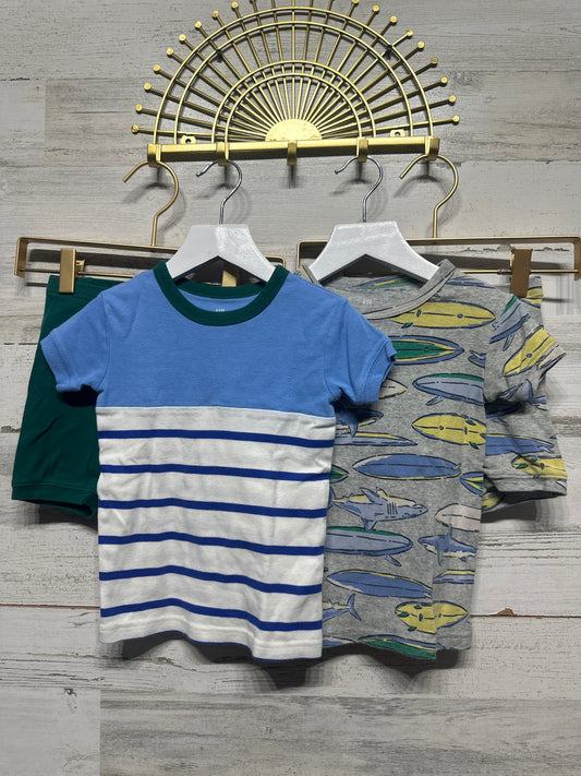 Boys Size 5 Gap Organic Cotton Shorts Pajama Sets - Good Used Condition