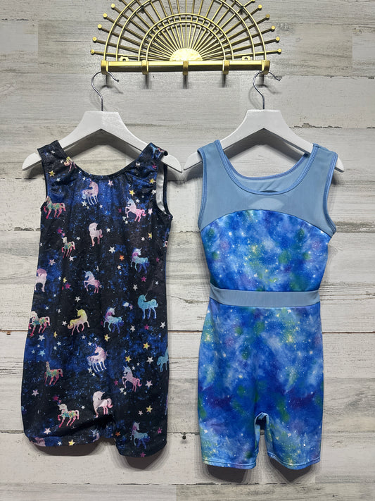 Unitard Lot (2 Pieces) - Dancewear - Fit Like Girls Medium 7/8 - Very Good Used Condition