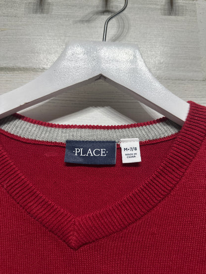 Boys Size 7/8 Medium Children’s Place Red Sweater- Very Good Used Condition