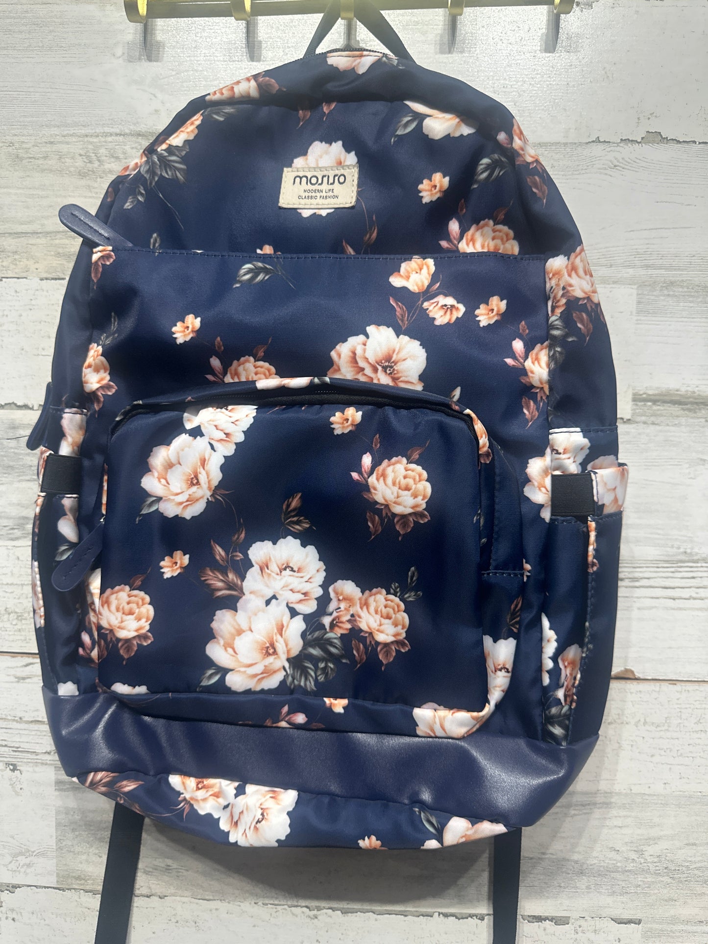 Preowned Navy Floral Backpack - Very Good Used Condition