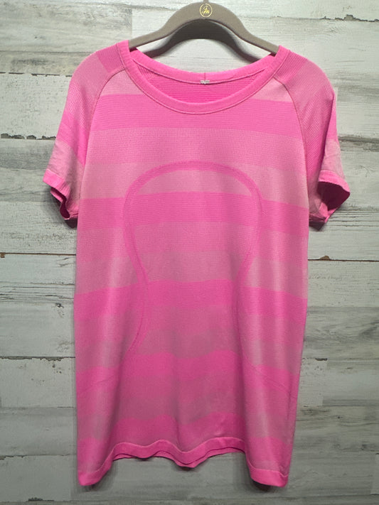 Women's Size 12 Lululemon Pink Striped Swiftly Tech - Good Used Condition