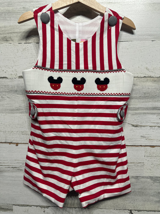 Smocked Mickey Mouse Jon Jon / Romper Boys 2T Banana Split New With Tags with Flaws*