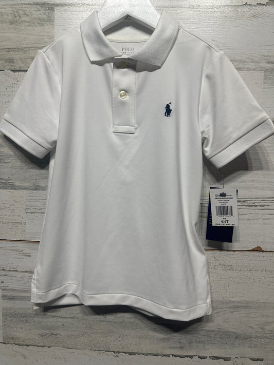 Boys Size 4/4t Polo Ralph Lauren White Performance Polo Shirt - New With Tags